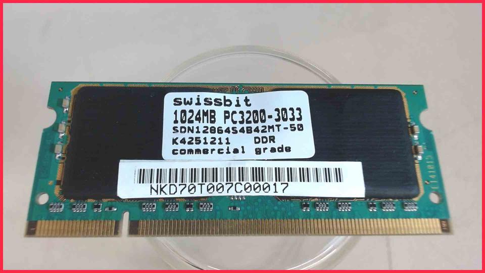 1GB DDR memory RAM Swissbit PC3200-3033 Clevo D7T D700T
