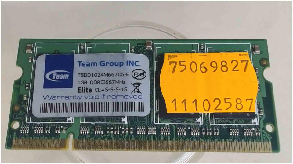 1GB DDR2 memory RAM DDRII667MHz Team Elite 5-5-5-15 Clevo M765SU
