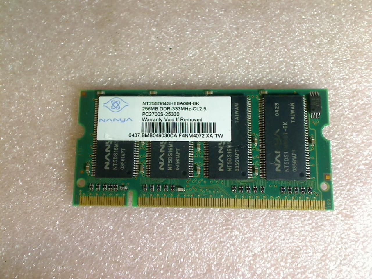 256MB RAM Memory DDR-333 PC2700S-25330 NANYA Acer Aspire 1362WLMi