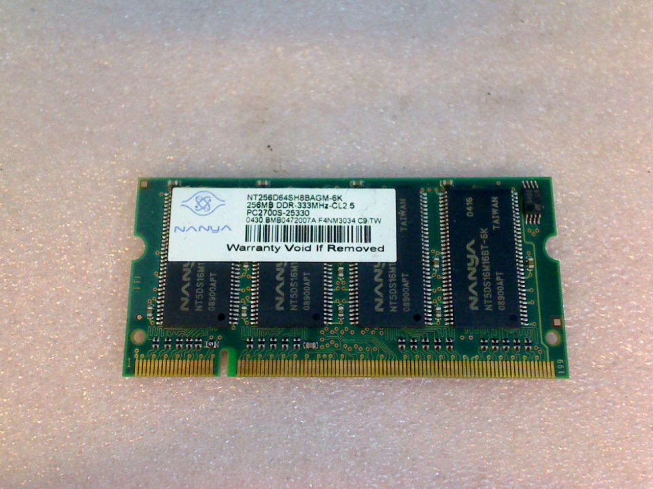 256MB RAM Memory DDR Nanya Acer TravelMate 4000 4001LMi ZL1