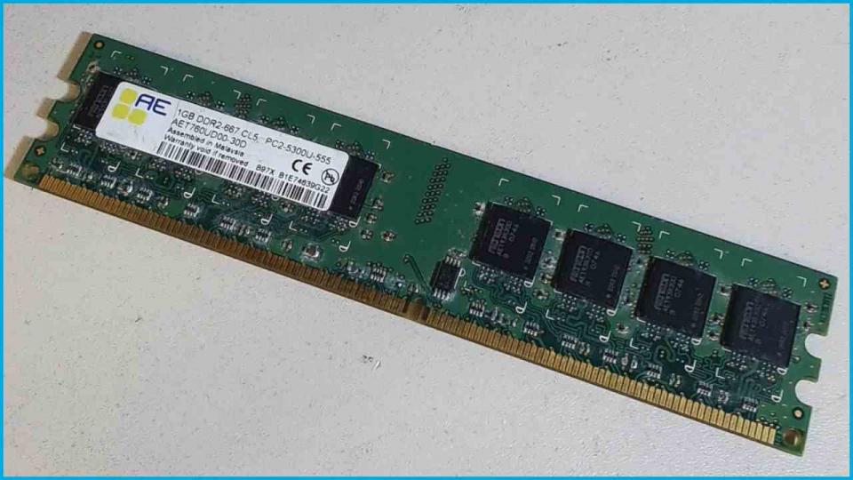 1GB DDR2 Arbeitsspeicher RAM DDR2-667 CL5 PC2-5300U-555 Aeneon AET760UD00-30D