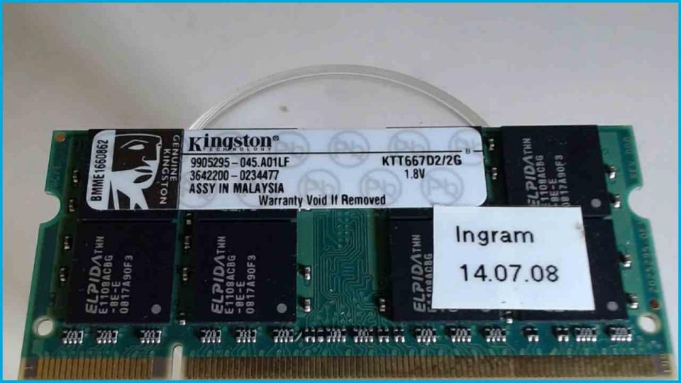 2GB DDR2 memory Ram Kingston DDR2-5300 667 Novatech U50SI1