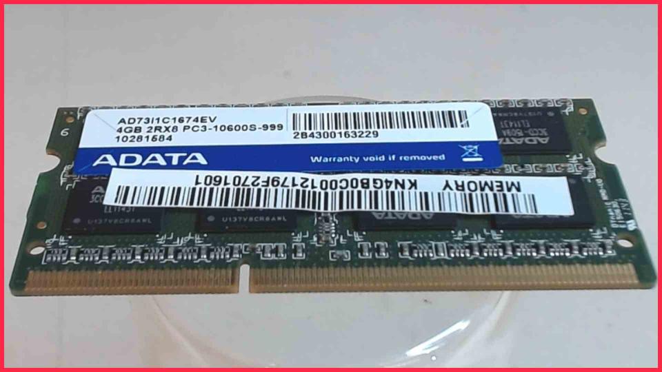 4GB DDR3 Memory RAM Adata PC3-10600S-999 EasyNote TE11BZ Q5WT6