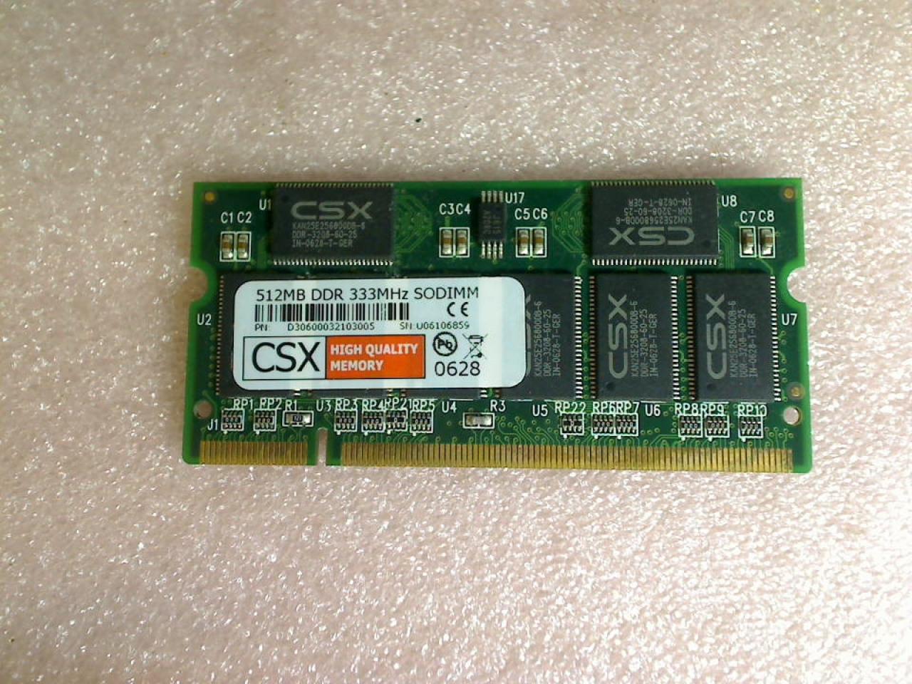 512MB DDR Memory RAM 333MHz SODIMM CSX Acer Aspire 1362WLMi