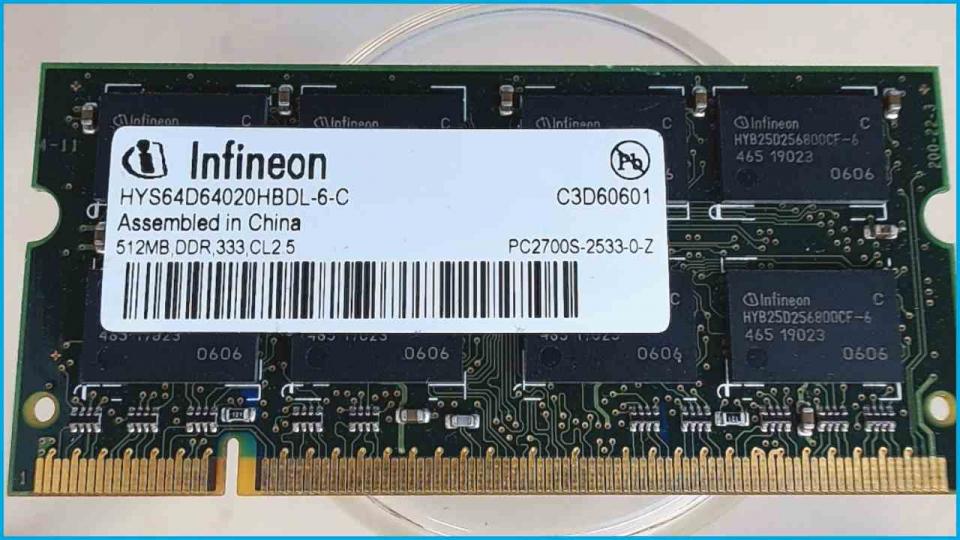 512MB DDR Memory RAM Infineon 333 CL2.5 Fujitsu Amilo L1300 -2