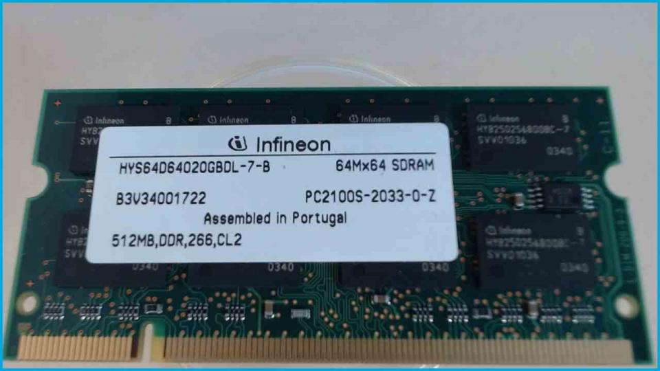 512MB DDR Memory RAM Infineon PC2100S-2033-0-Z HP Compaq nx7000