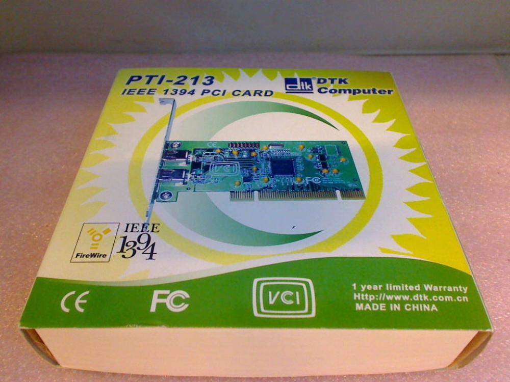 ADAPTER PTI-213 IEEE 1394 400 MBPS DTK PCI CARD FIREWIRE