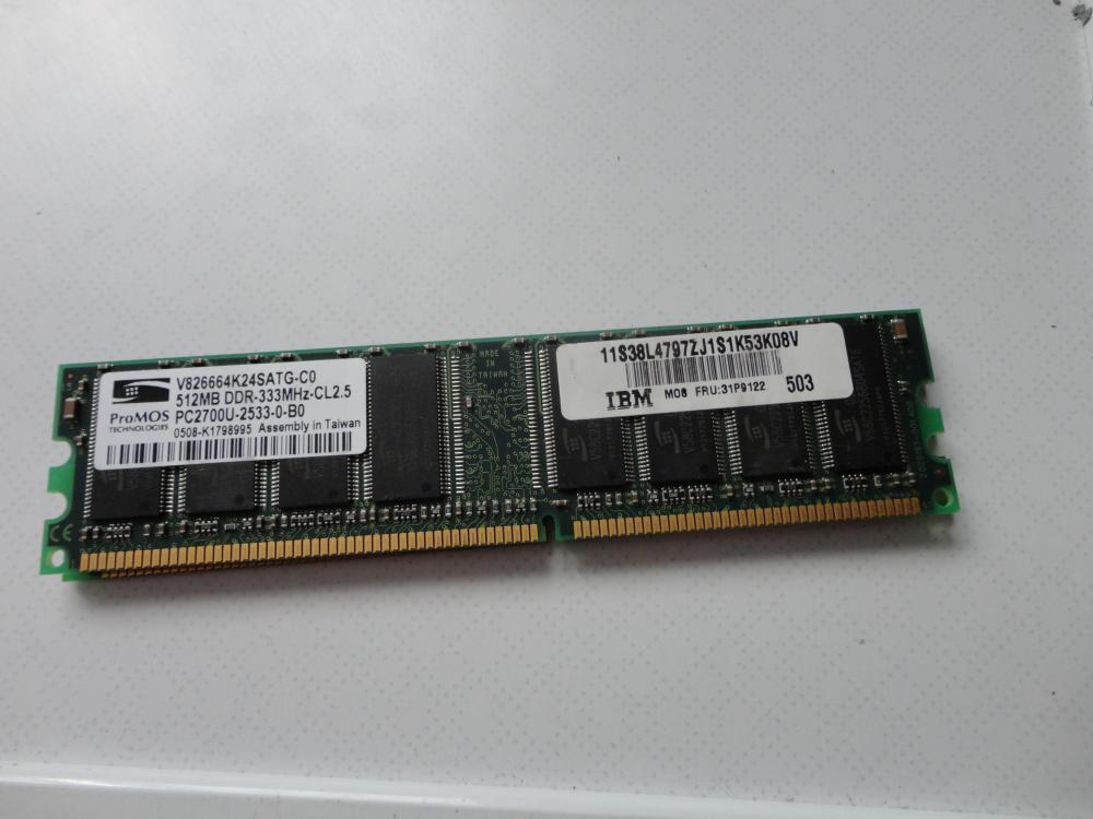 ARBEITSSPEICHER RAM DDR1 333MHZ CL2,5 IBM PROMOS PC2700U 512MB