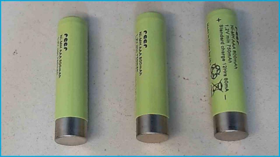 Akku Batterie 1.2V 750mAh Ni-MH AAA 800mAh (3er Set) Reer RIGI 400