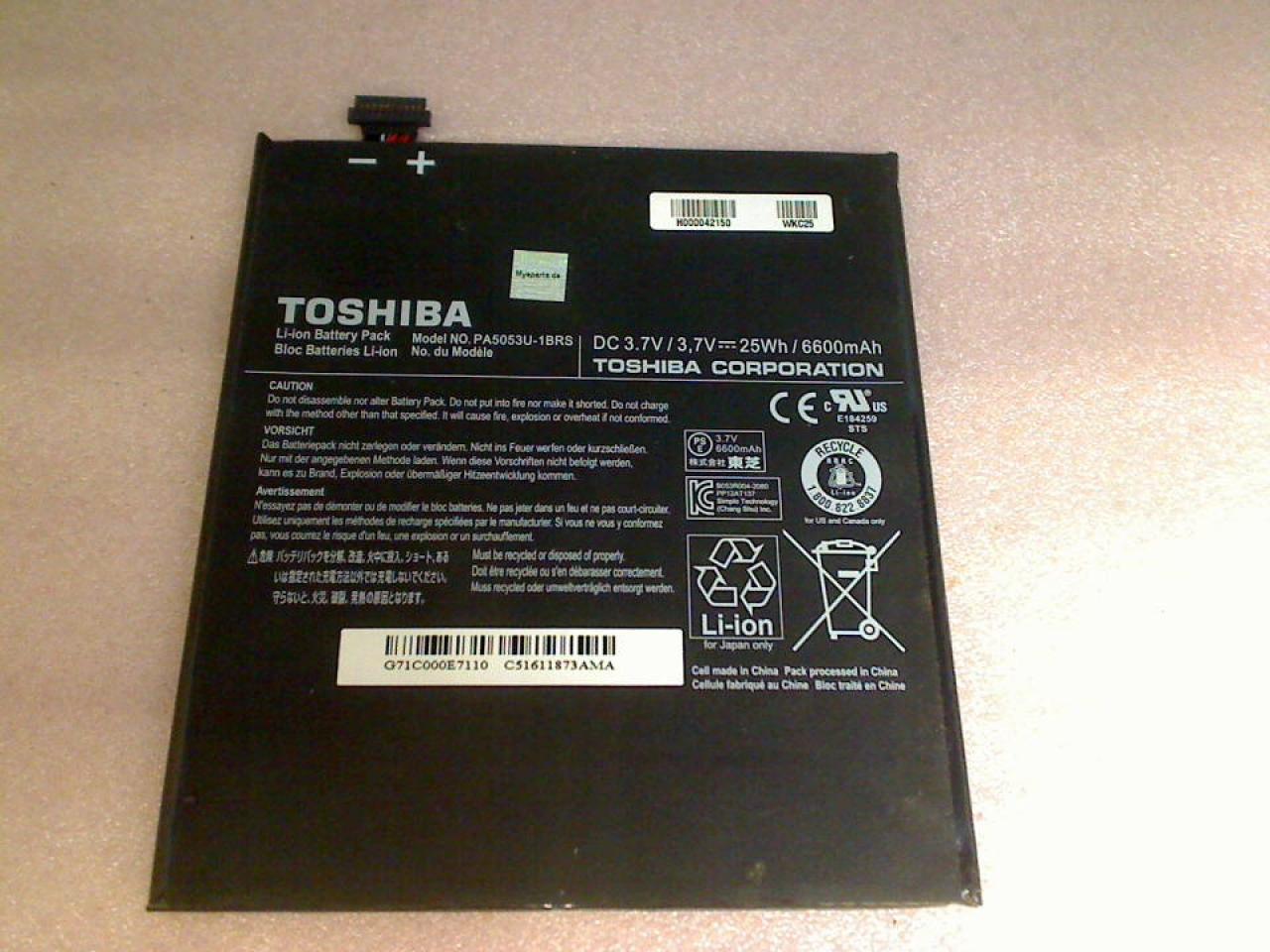 Akku Battery 3.7V 25Wh/6600mAh Toshiba AT300