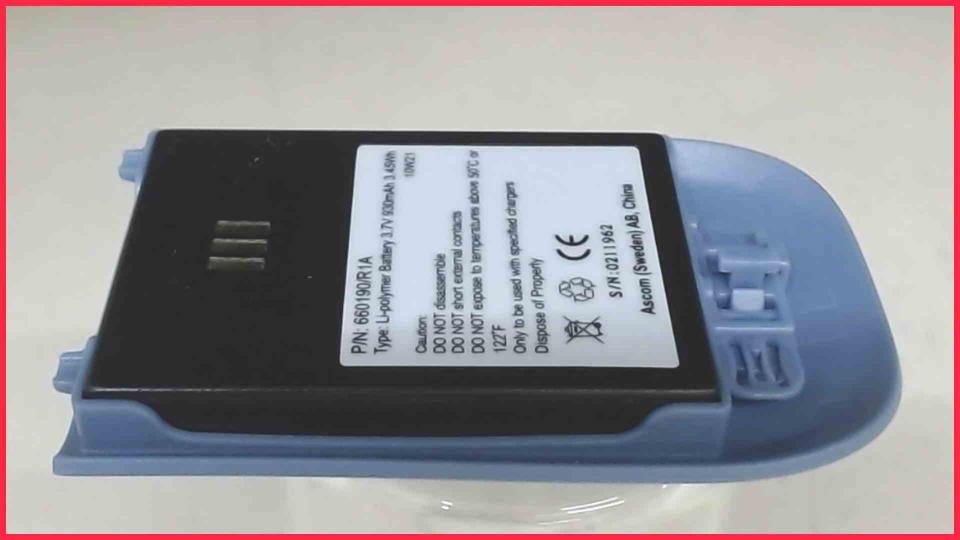 Akku Battery im Deckel Blau 3.7V 930mAh blau Ascom D62