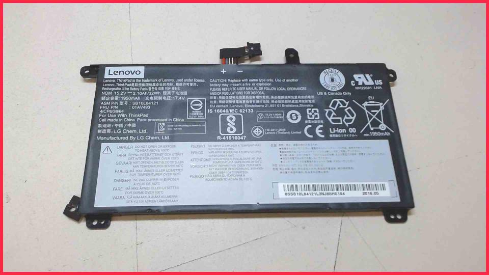 Akku Battery 15.2V 2100mAh 32Wh 01AV493 Lenovo ThinkPad T580