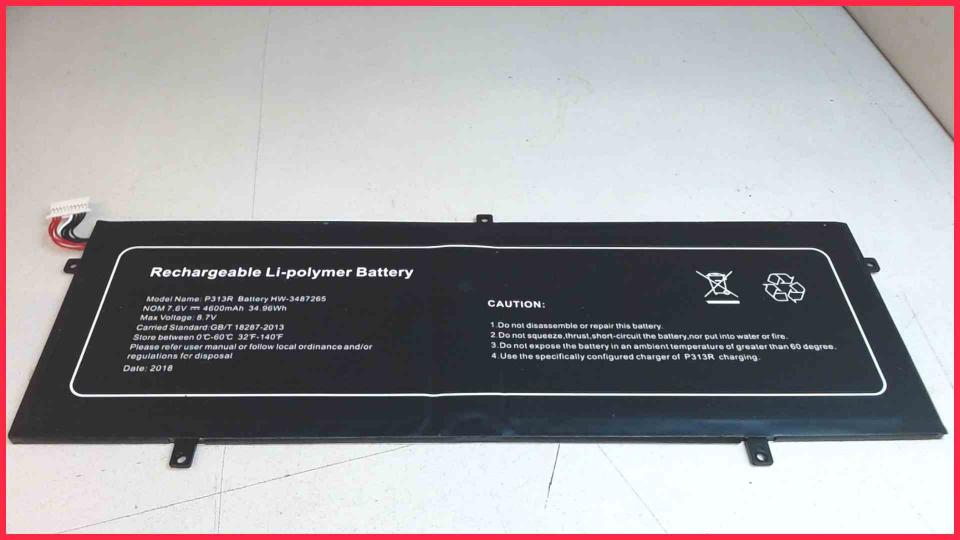 Akku Battery 7.6V 4600mAh 34.96Wh P313R TrekStor SurfBook A13B -2