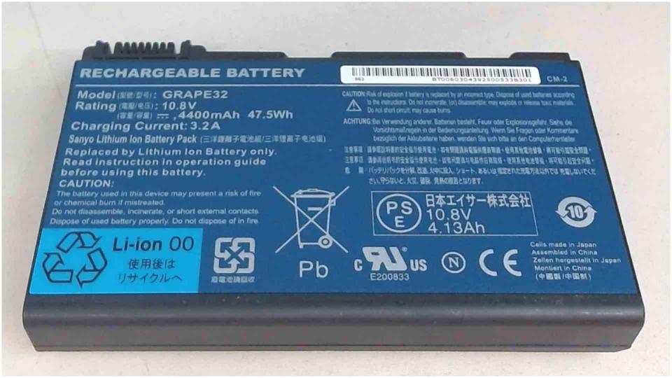 Akku Battery GRAPE32 10.8V 4400mAh 47.5Wh Extensa 5620Z MS2205