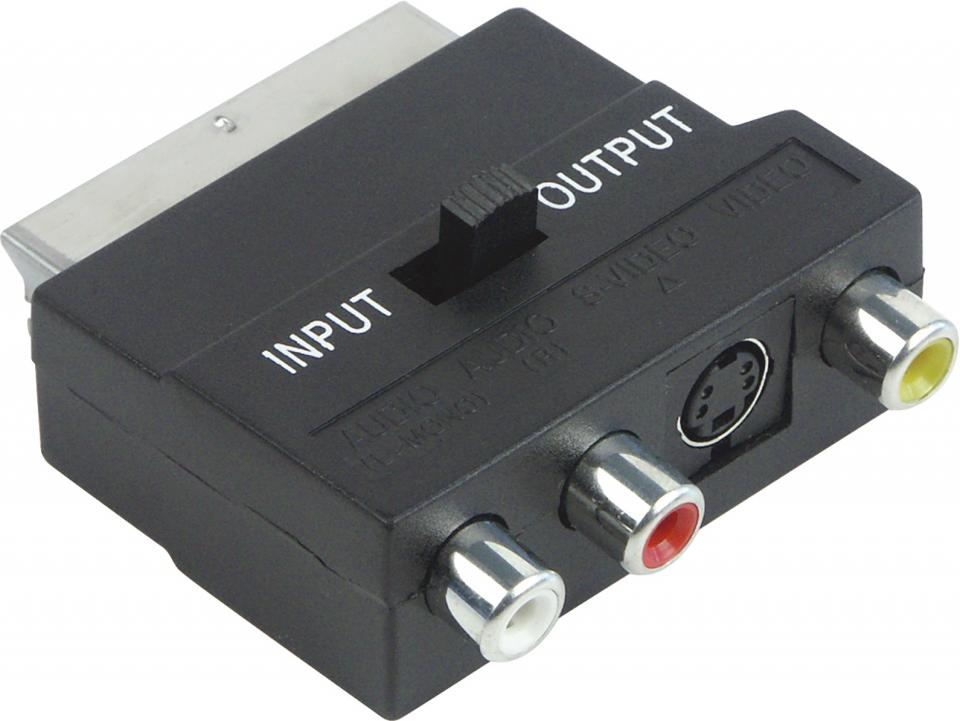Audio/Video Adapter Scart - 3xCinch S-VHS SCA 7320 Schwaiger Neu OVP