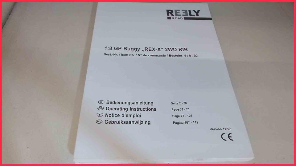 Bedienungsanleitung  Reely Rex-X 2WD RTR