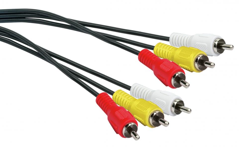 CINCH A/V Compound Kabel 3-fach Audio/Video 5m CIK 5050 Schwaiger Neu OVP
