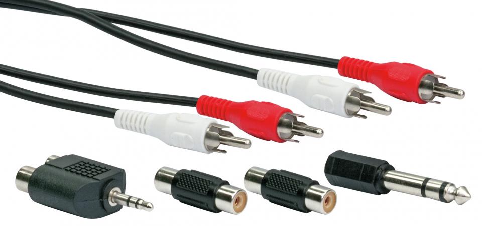 CINCH Audio Connection Cable (2.5m) Adapter Set CIKSETHQ Schwaiger Neu OVP