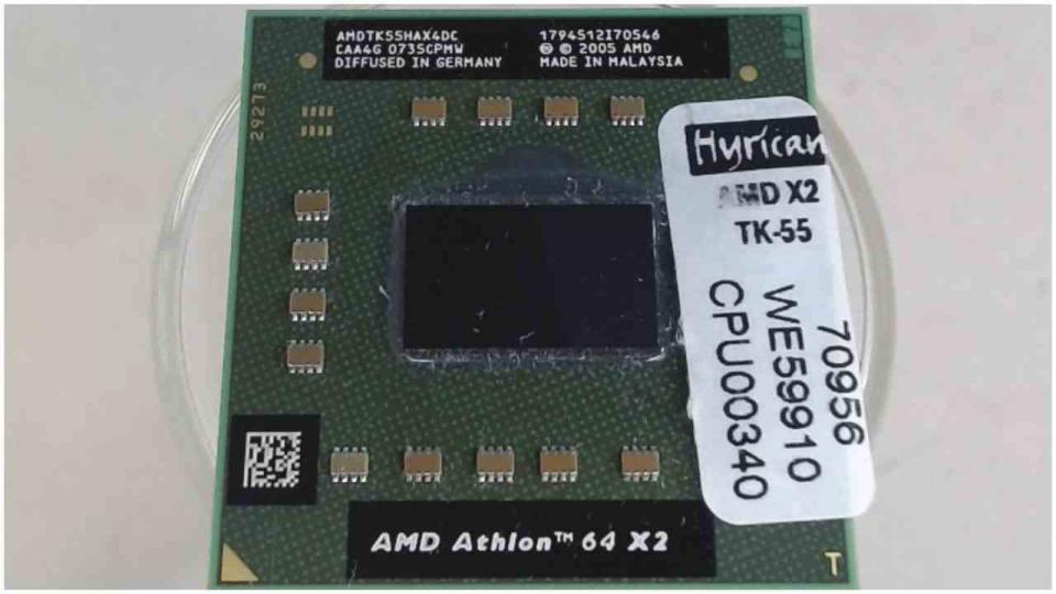 CPU Processor 1.8 GHz AMD Athlon 64 X2 TK-55 Clevo Hyrican M66JE -2