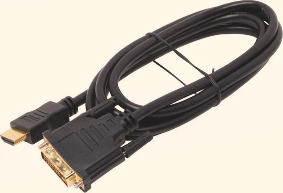 DVI-D monitor cable auf HDMI vergoldet (5m) Schwarz OBI Neu OVP