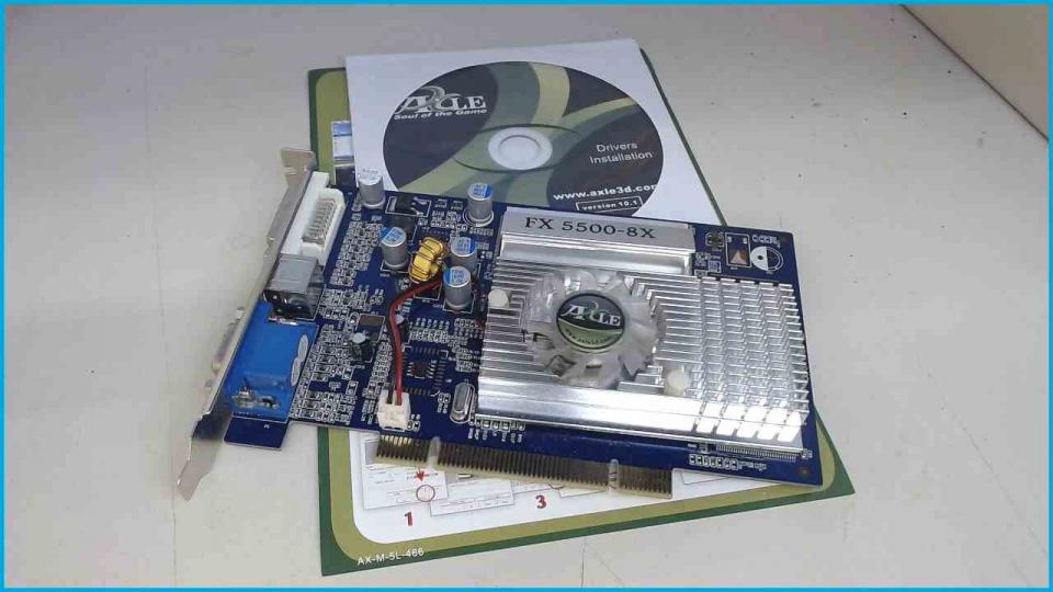 Graphics Card PCI 256MB Axle VGA DVI nVIDIA GeForce FX 5500-8X