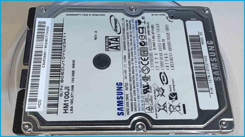 HDD hard drive 2.5\" 100GB Samsung HM100JI (SATA) MD97000 WIM2080