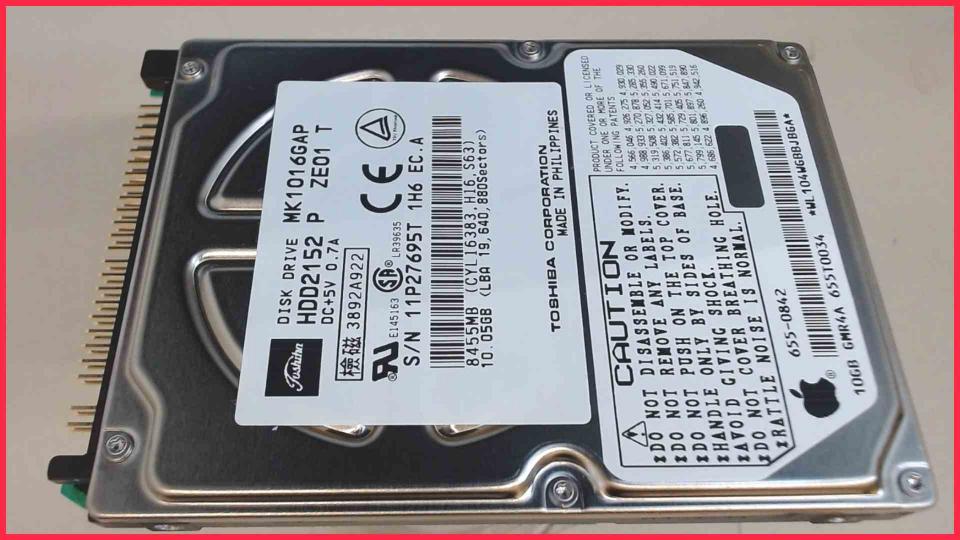 HDD hard drive 2.5" 10GB Toshiba AT/IDE HDD2152 C ZE01 Apple PowerBook G4 M5884