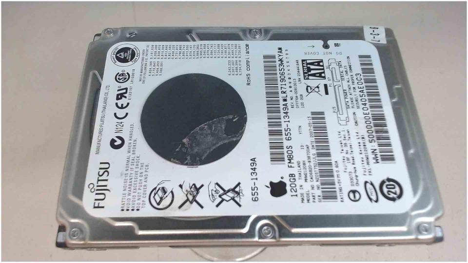 HDD hard drive 2.5" 120GB Fujitsu 655-1349A SATA Apple MacBook Pro A1226 -2