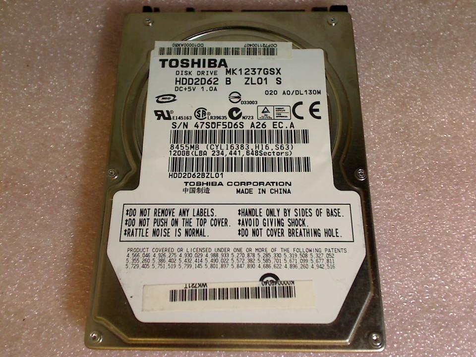 HDD hard drive 2.5" 120GB HDD2D62 B ZL01 S (SATA) Toshiba