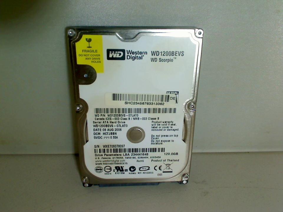 HDD hard drive 2.5\" 120GB WD1200BEVS (SATA) Samsung X60 (NP-X60)