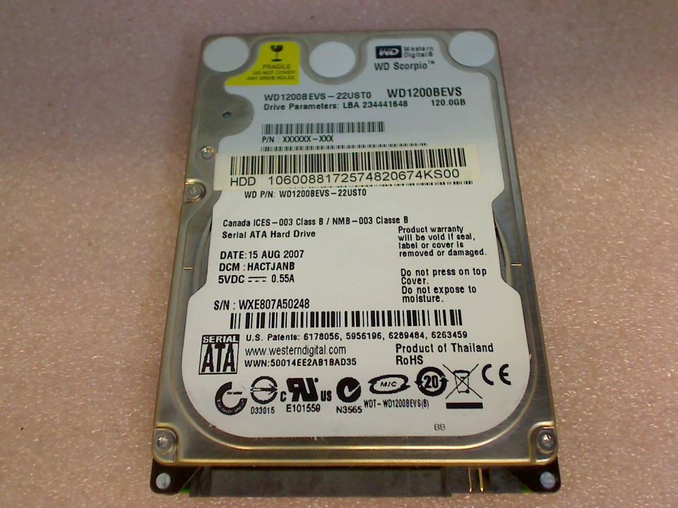 HDD hard drive 2.5" 120GB WD1200BEVS (SATA) Western Digital