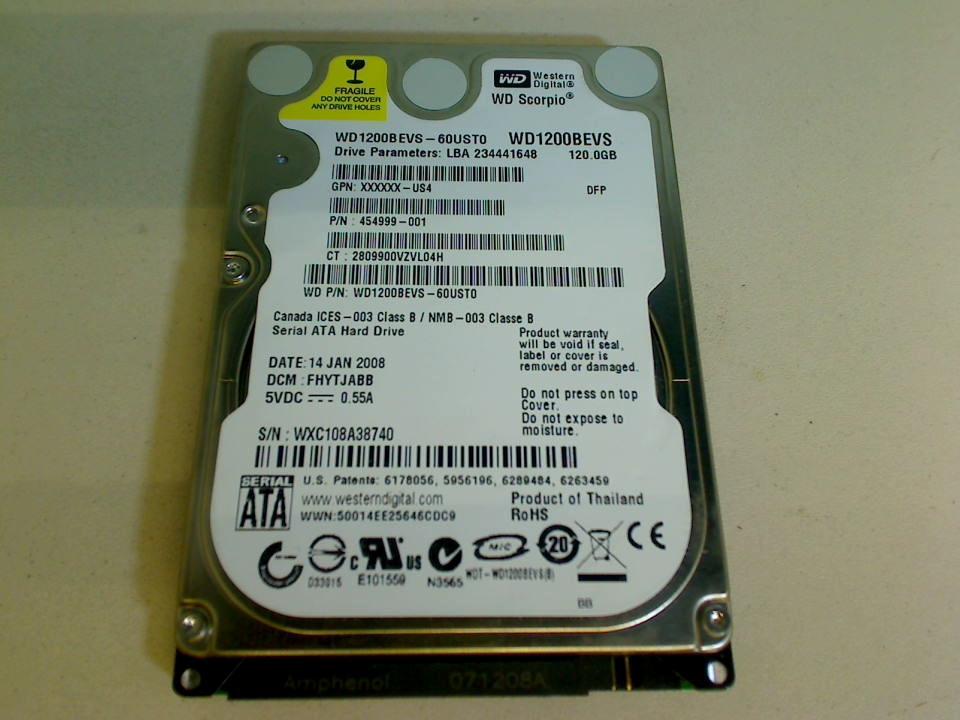 HDD hard drive 2.5" 120GB WD1200BEVS Western Digital (SATA)
