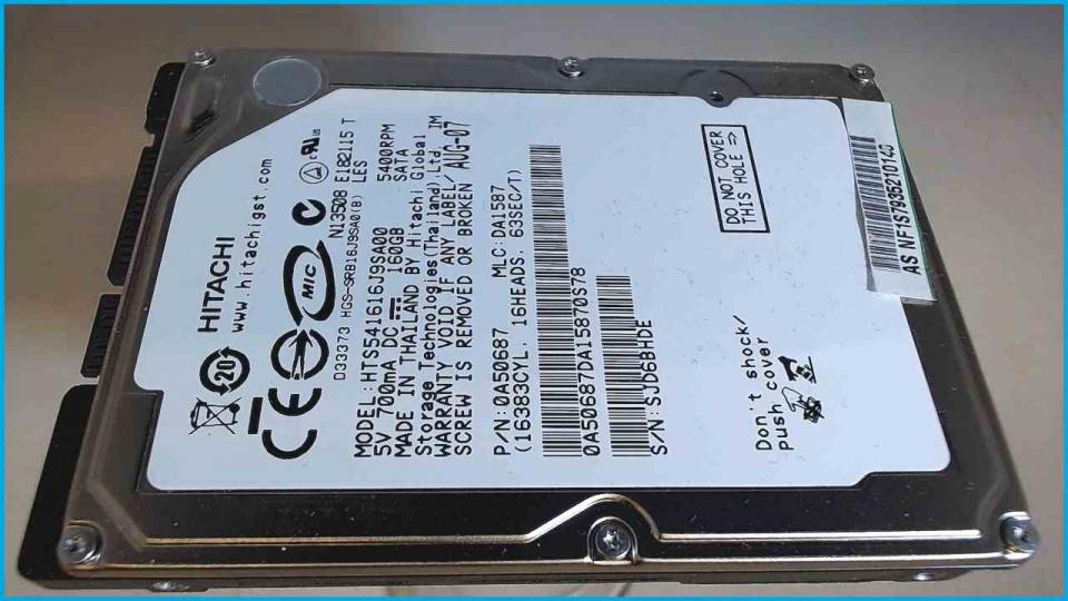 HDD hard drive 2.5\" 160GB Hitachi HTS541616J9SA00 (SATA) Asus X51H