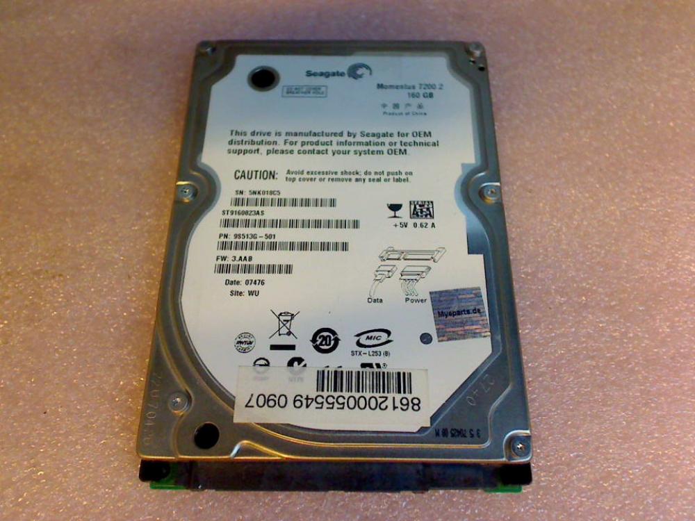 HDD hard drive 2.5" 160GB Seagate SATA ST9160823AS Samsung R620 NP-R620H