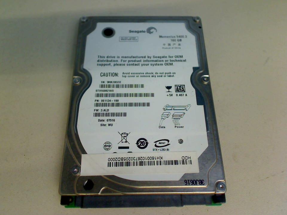HDD hard drive 2.5" 160GB Seagate ST9160821AS (SATA) HP Presario CQ60-210EG