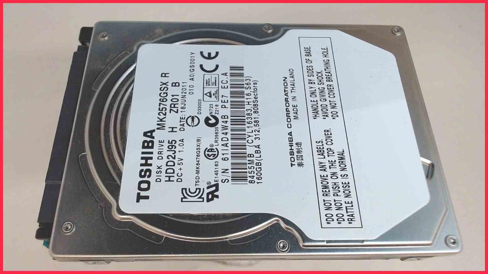 HDD hard drive 2.5" 160GB Toshiba HDD2J95 SATA PlayStation PS3 CECH-3001A