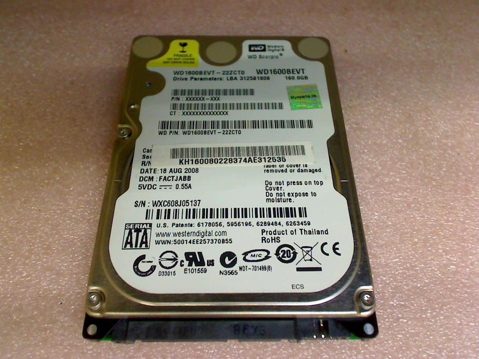 HDD hard drive 2.5\" 160GB WD1600BEVT (SATA) Acer Aspire one ZG5 -2