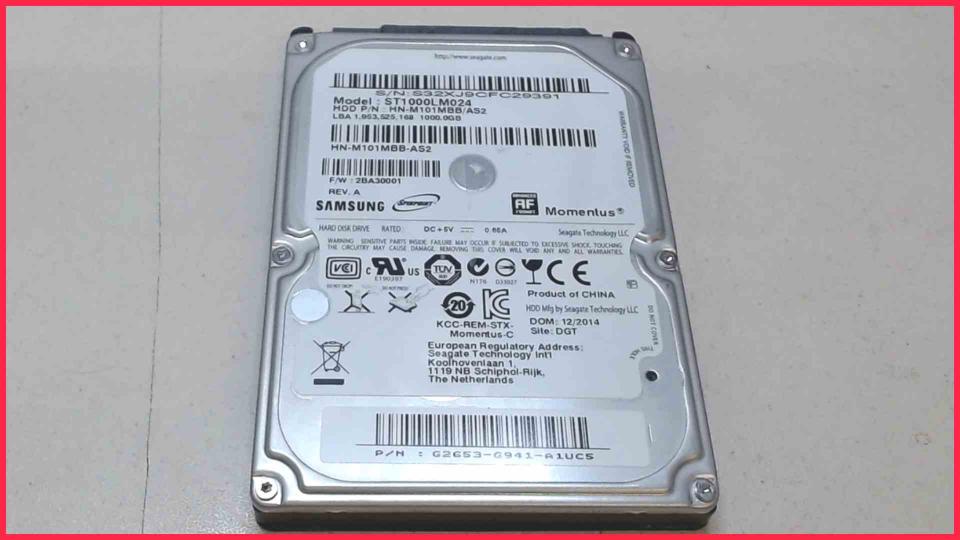 HDD hard drive 2.5"  1TB 1000GB 5400RPM 8MB Samsung ST1000LM024 (4634h)