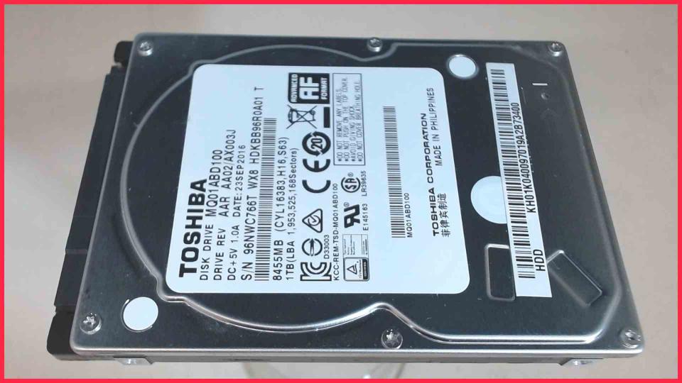 HDD hard drive 2.5" 1TB 1000GB 5400RPM SATA Toshiba MQ01ABD100 (11201h)