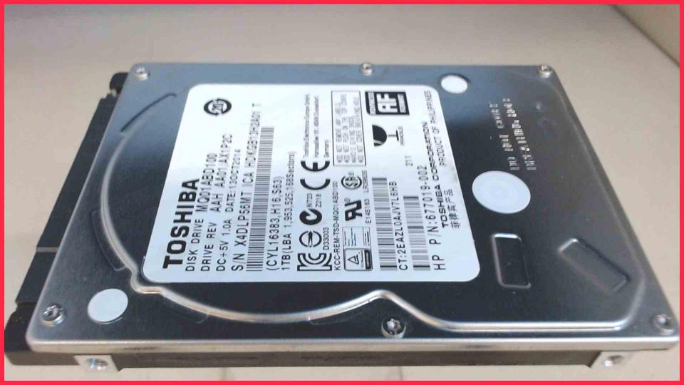HDD hard drive 2.5" 1TB 1000GB 5400RPM SATA Toshiba MQ01ABD100 (7846h)