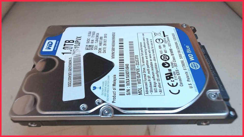 HDD hard drive 2.5\" 1TB 1000GB SATA (148h) WDC WD10JPVX-22JC3T0