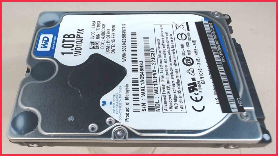 HDD hard drive 2.5" 1TB 1000GB WD10JPVX SATA Aspire E 17 E5-773G N15W1