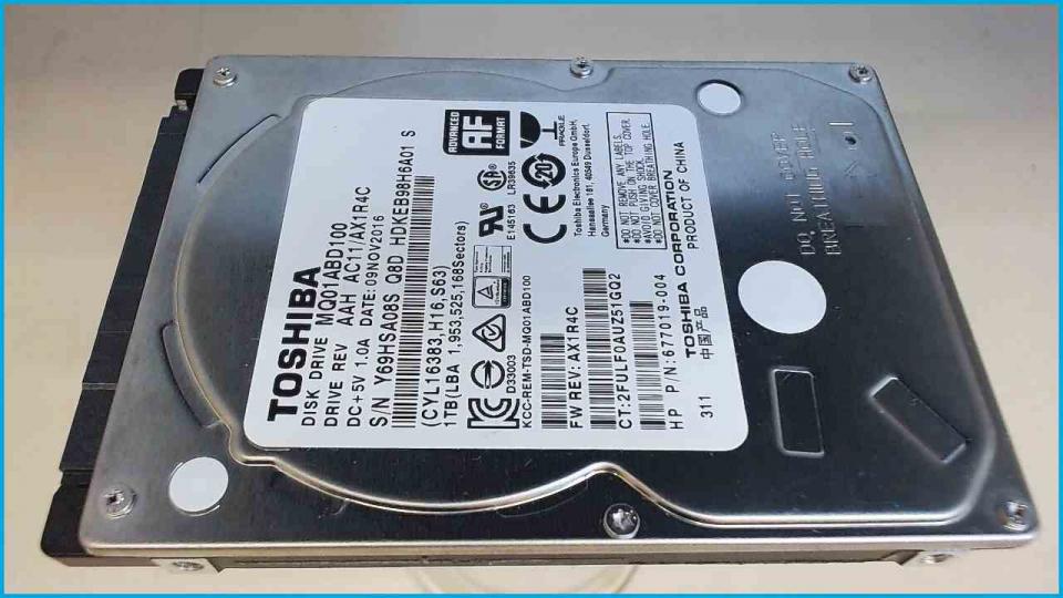 HDD hard drive 2.5" 1TB Toshiba MQ01ABD100 (SATA) HP 255 G5 TPN-C126