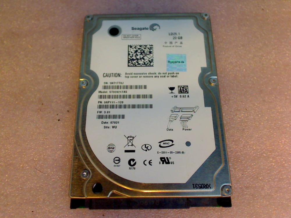 HDD hard drive 2.5" 20GB SATA Seagate ST920217AS Acer one ZG5 A0A 150-Bw