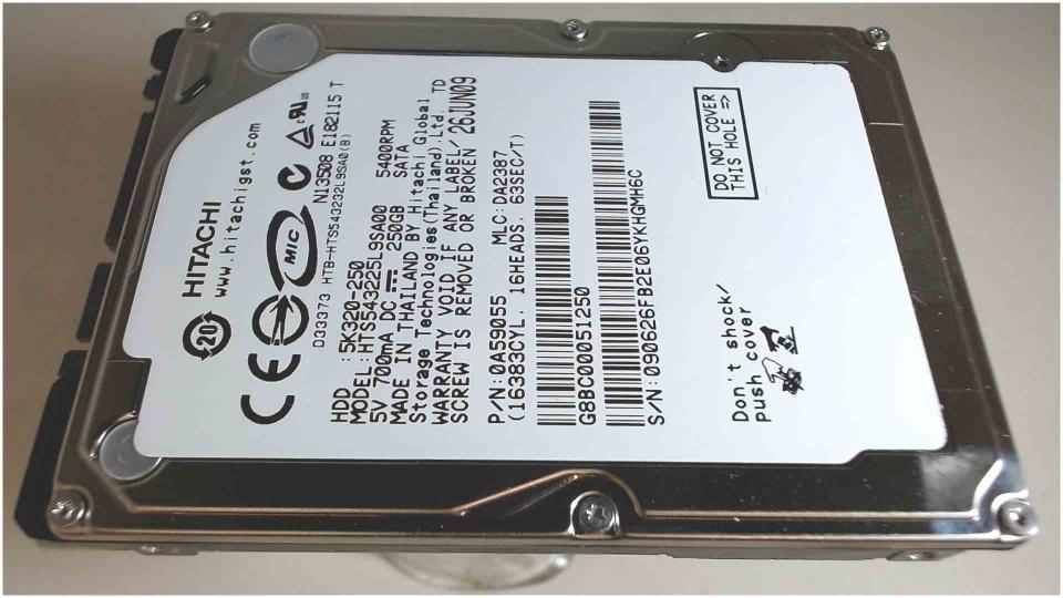 HDD hard drive 2.5" 250GB SATA 5400RPM Hitachi 5K320-250 (426h)