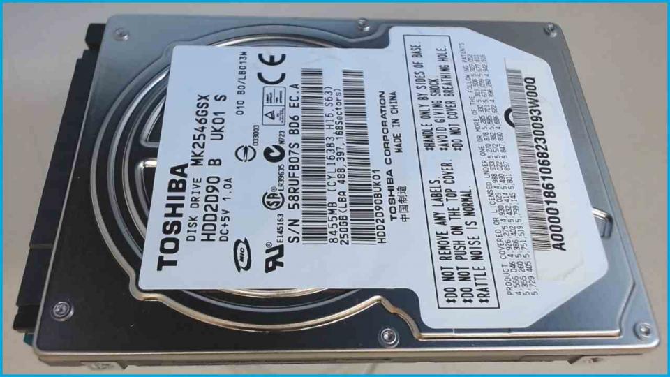 HDD hard drive 2.5" 250GB SATA 8MB 5400RPM Toshiba HDD2D90 (1228h)