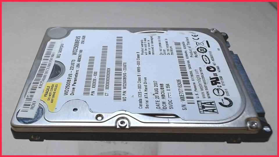 HDD hard drive 2.5" 250GB SATA WD2500BEVS Acer Aspire 5520G (5)