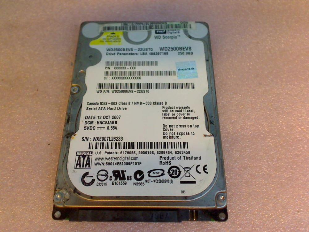 HDD hard drive 2.5" 250GB SATA WD2500BEVS MSI EX623 MS-1651