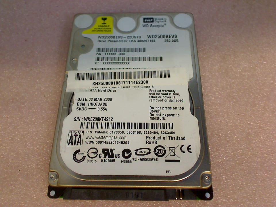 HDD hard drive 2.5" 250GB WD2500BEVS SATA Western Digital