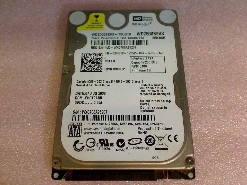 HDD hard drive 2.5" 250GB WD2500BEVS WD (SATA)